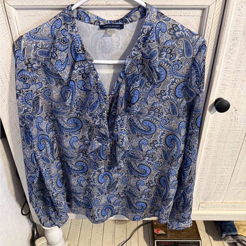 Tommy Hilfiger Blue Paisley Blouse
